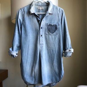 Heart chambray blouse
